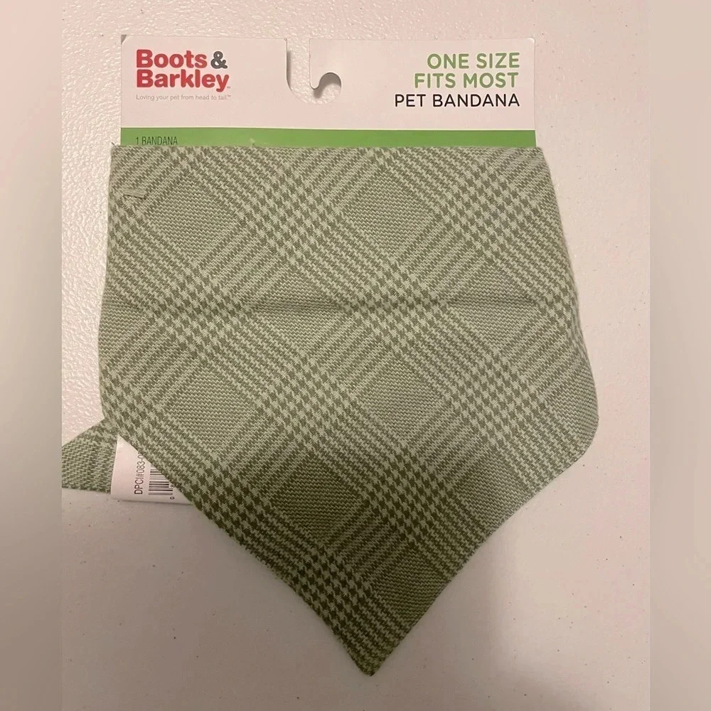 Boots & Barkley 2 pack pet bandanna’s. 1-Mickey Mouse and 1-olive plaid pattern.